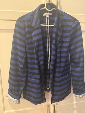 Ellen Tracy Blue and Black Striped Blazer